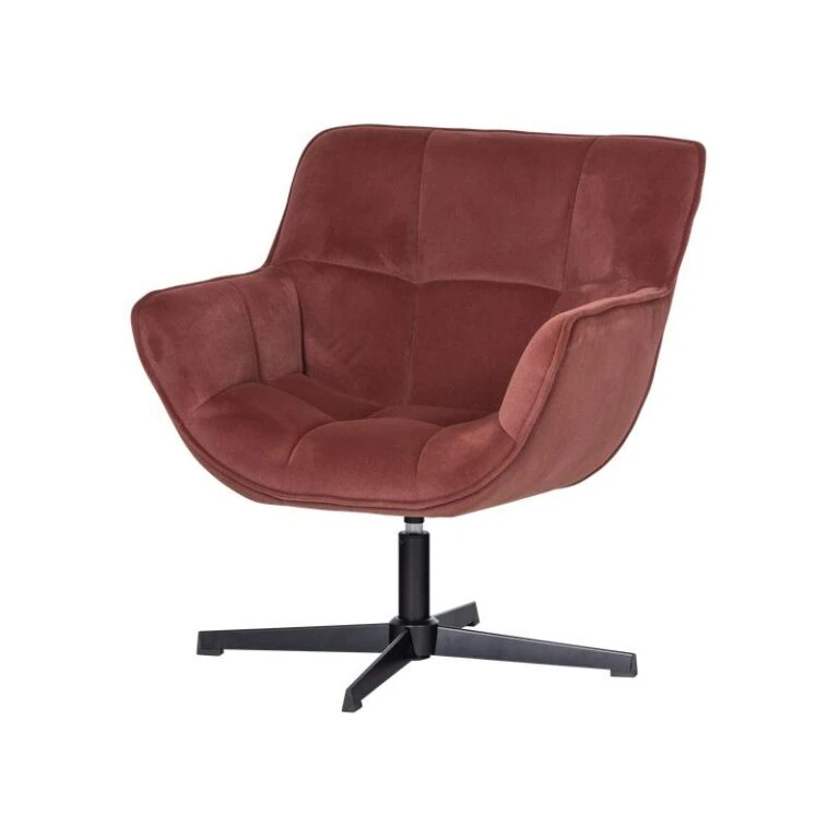 Wibo Draaifauteuil velvet Bruinrood
