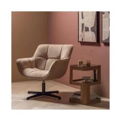 Wibo Draaifauteuil velvet Zand