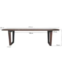 Cortez Eettafel Deens ovaal walnoo 270 cm