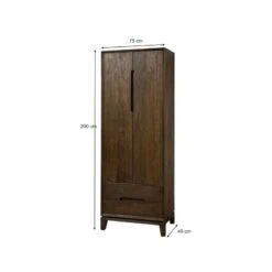Cortez Wandkast 2 deurs 2 lades walnoot 75cm