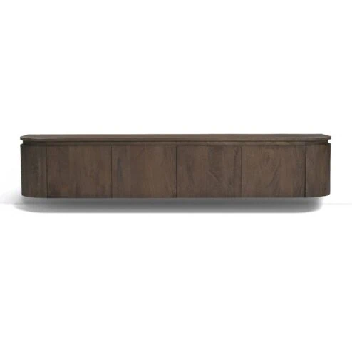 Cortez Zwevend Tv meubel rond walnoot 180cm