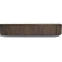 Cortez Zwevend Tv meubel rond walnoot 220cm