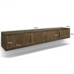 Cortez Zwevend Tv meubel walnoot 220cm