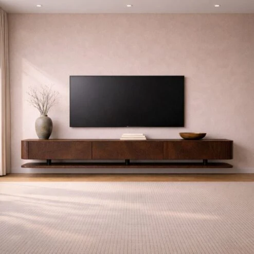 Dani Zwevend Tv meubel walnoot 230cm