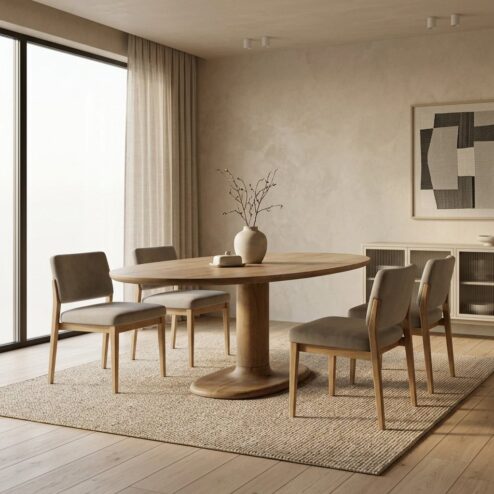 Eettafel Coco ovaal Lichtbruin mangohout 180cm