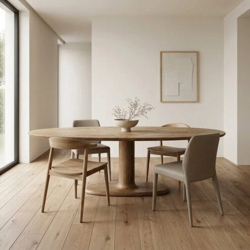 Eettafel Coco ovaal Lichtbruin mangohout 240cm