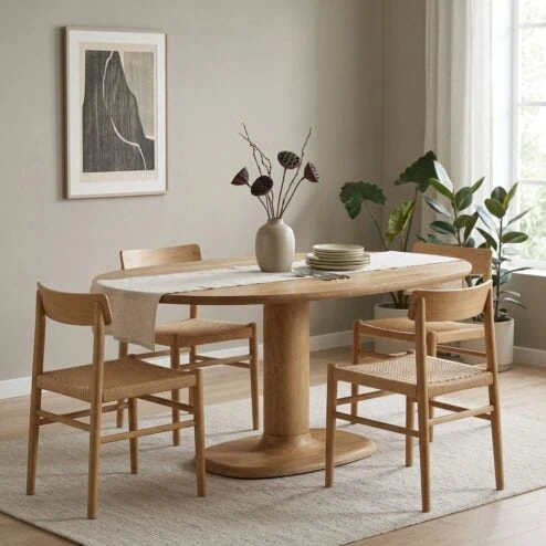 Eettafel Coco ovaal Naturel mangohout 180cm