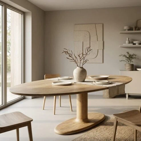 Eettafel Coco ovaal Naturel mangohout 300cm