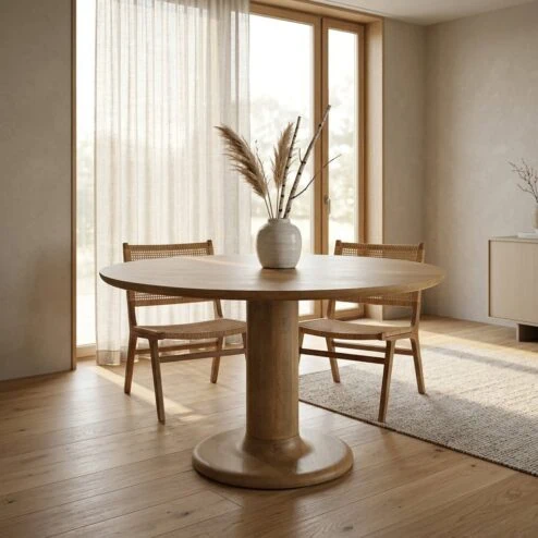 Eettafel Coco rond Naturel mangohout 130cm
