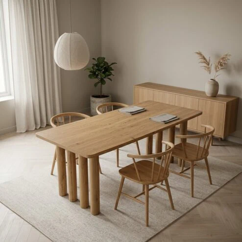Eettafel Jake naturel eikenhout 180cm