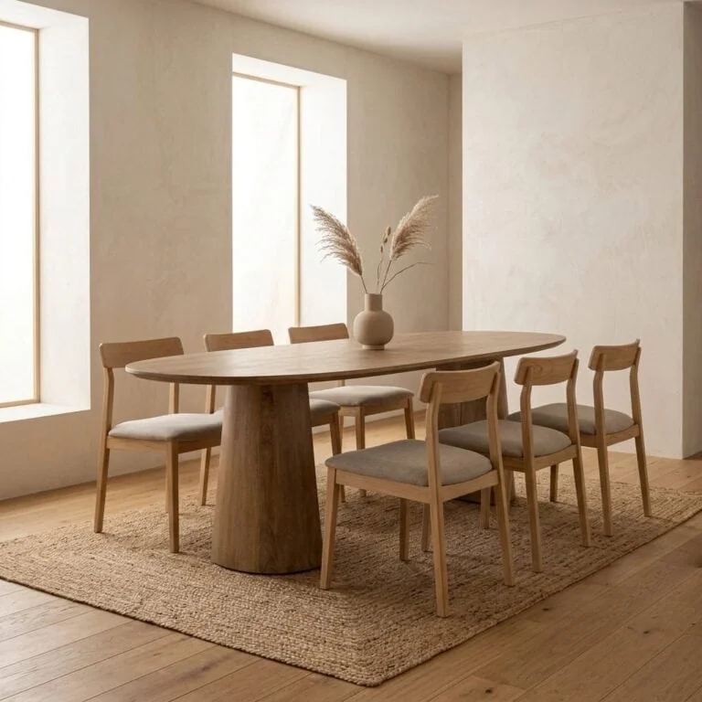 Eettafel Lune ovaal lichtbruin 240cm