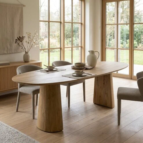 Eettafel Lune ovaal naturel 240cm