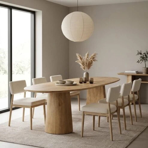 Eettafel Lune ovaal naturel 300cm