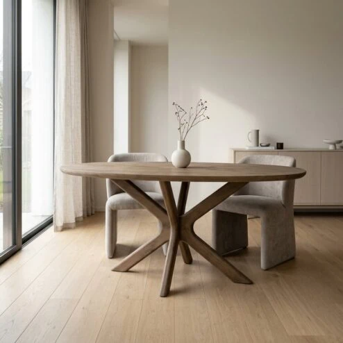 Eettafel Tycho ovaal Lichtbruin mangohout 160cm