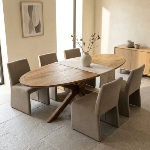 Eettafel Tycho ovaal Lichtbruin mangohout 210cm