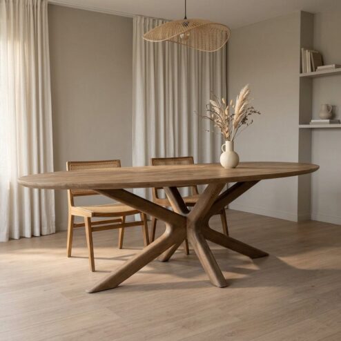 Eettafel Tycho ovaal Lichtbruin mangohout 260cm