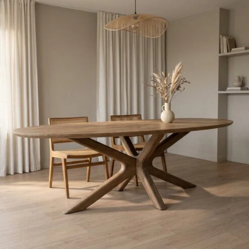 Eettafel Tycho ovaal Lichtbruin mangohout 260cm