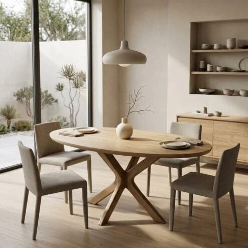 Eettafel Tycho ovaal Naturel mangohout 160cm