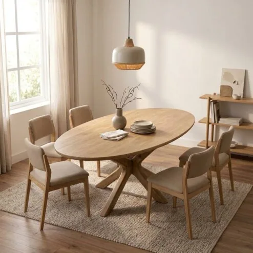 Eettafel Tycho ovaal Naturel mangohout 210cm