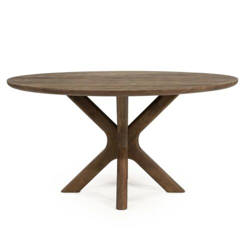 Alternative view of Eettafel Tycho rond Lichtbruin mangohout 150cm