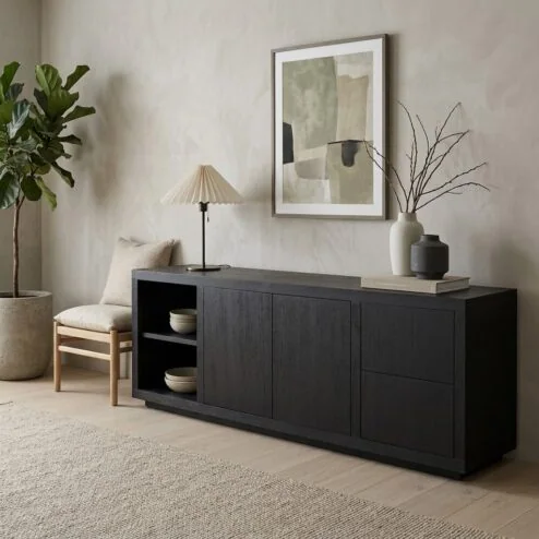 Eleonora dressoir Helsinki 200cm zwart