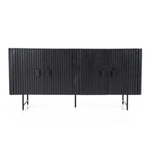 Alternative view of Eleonora dressoir mangohout Remi zwart (4-deurs) - 170cm