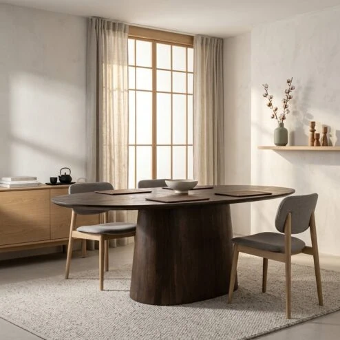 Eleonora eettafel Aron ovaal 200x110 bruin