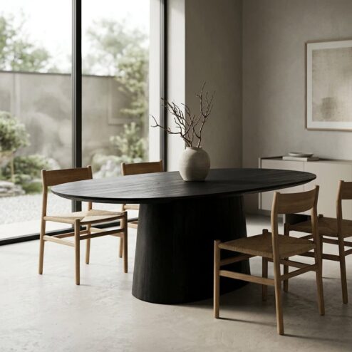 Eleonora eettafel Aron ovaal 200x110 zwart