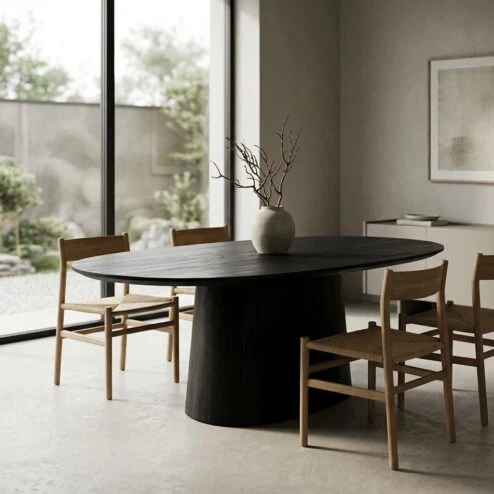 Eleonora eettafel Aron ovaal 200x110 zwart