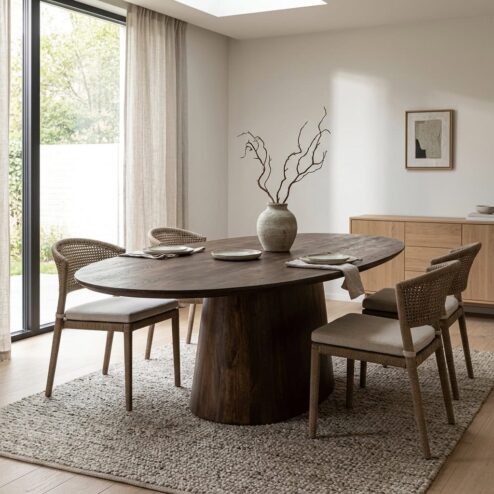 Eleonora eettafel Aron ovaal 250x110 bruin