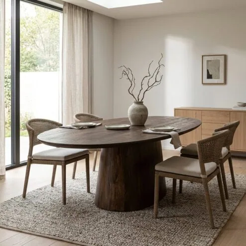 Eleonora eettafel Aron ovaal 250x110 bruin