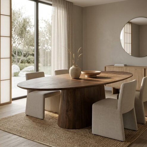 Eleonora eettafel Aron ovaal 300x110 bruin