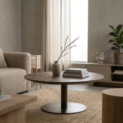 Esila Salontafel rond Bruin 80cm