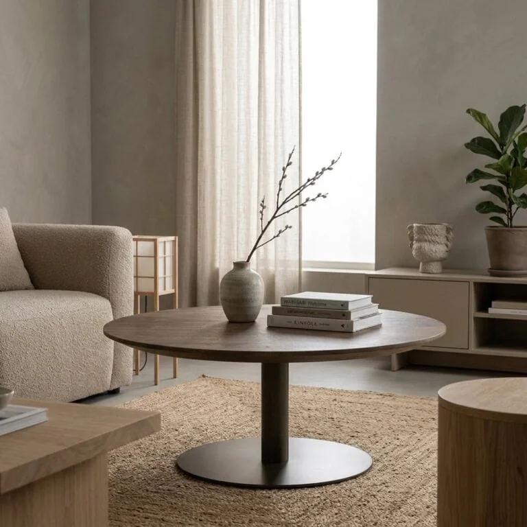 Esila Salontafel rond Bruin 80cm