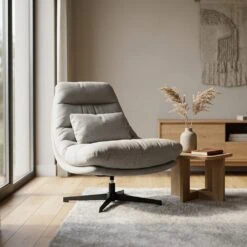 Fauteuil Cooper met kussen grijs Houston