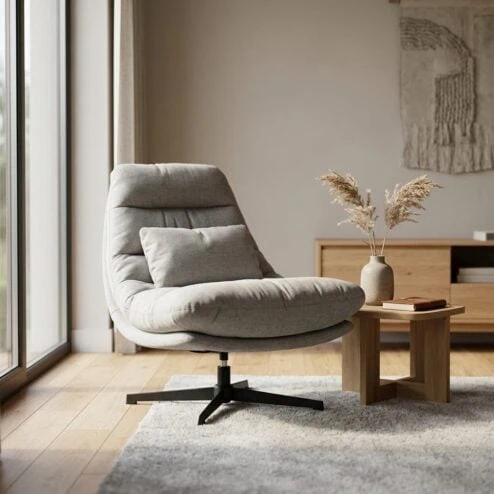 Fauteuil Cooper met kussen grijs Houston
