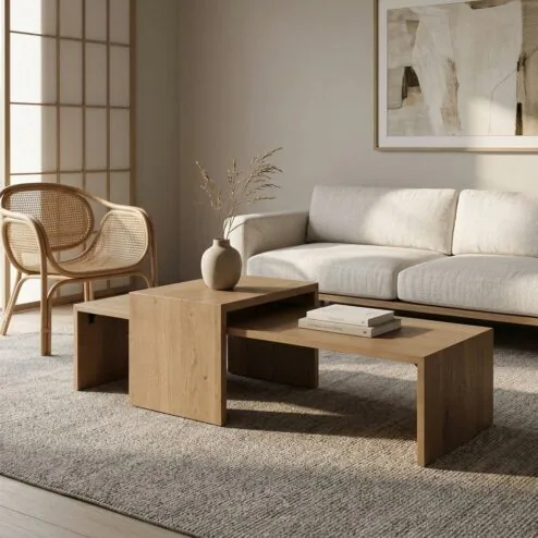 Flo Salontafel set van 2 Lichtbruin