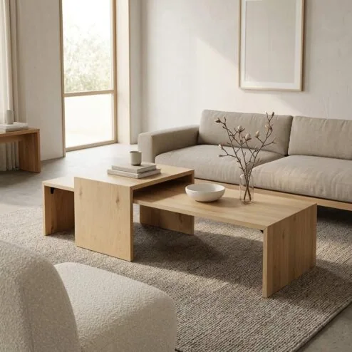 Flo Salontafel set van 2 Naturel