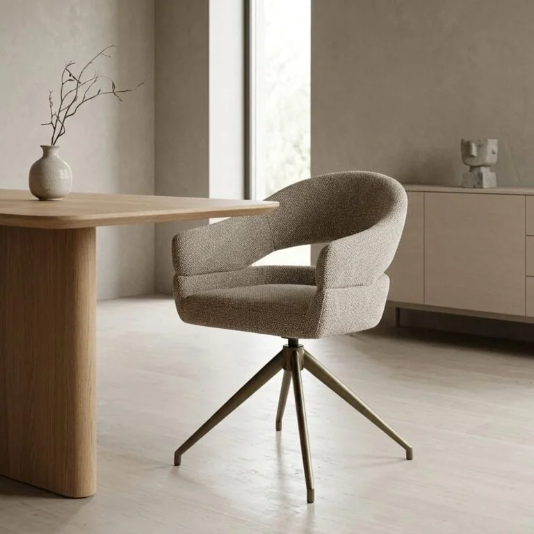 Hailey Eetkamerstoel Taupe stof