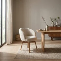 Livia Eetkamerstoel Beige stof