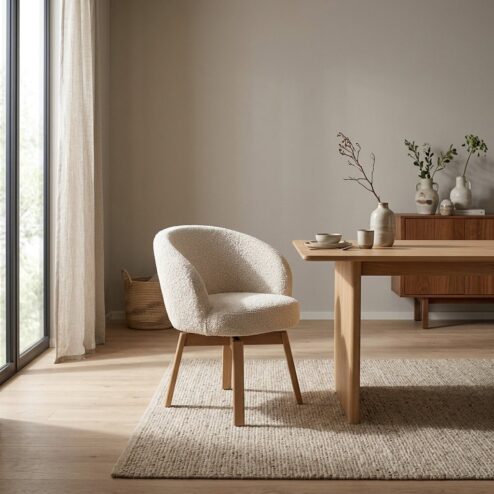 Livia Eetkamerstoel Beige stof