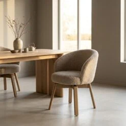 Livia Eetkamerstoel Taupe stof