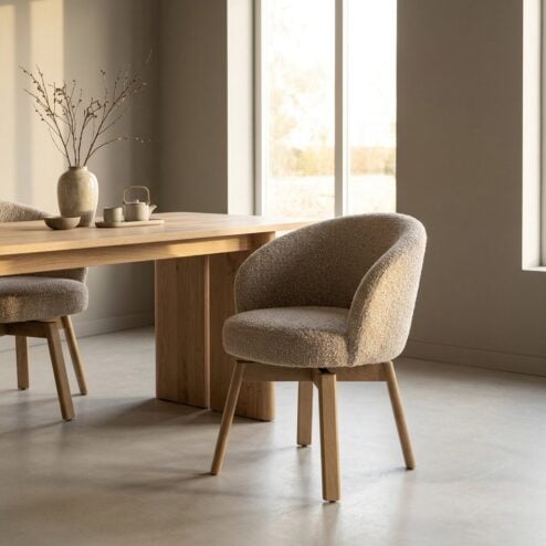 Livia Eetkamerstoel Taupe stof