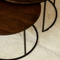 Martin Salontafel set van 3 rond Walnoot