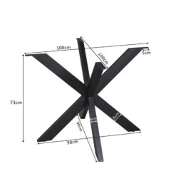 Matrixpoot Rond Zwart 100cm