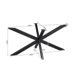 Matrixpoot Zwart Ovaal/Rechthoek 140cm