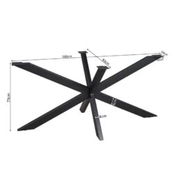 Matrixpoot Zwart Ovaal/Rechthoek 160cm