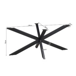Matrixpoot Zwart Ovaal/Rechthoek 190cm