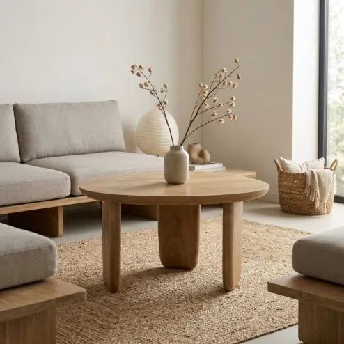 Maud Salontafel Naturel mangohout 65cm