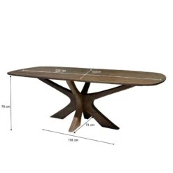 Montreaux Eettafel Bruin Deens ovaal 220cm